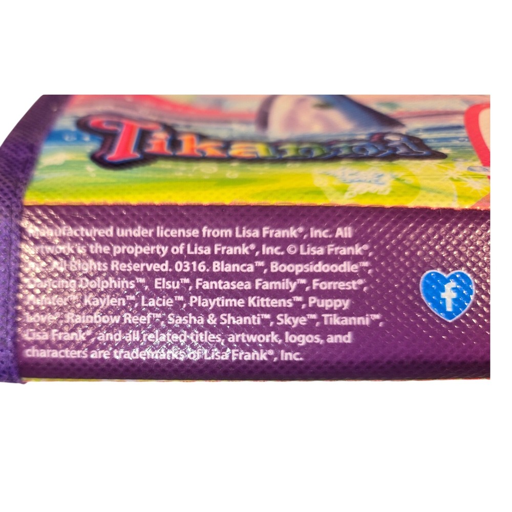 Lisa Frank Tikanni Trifold Portfolio Activity Book Coloring Set Purple Case